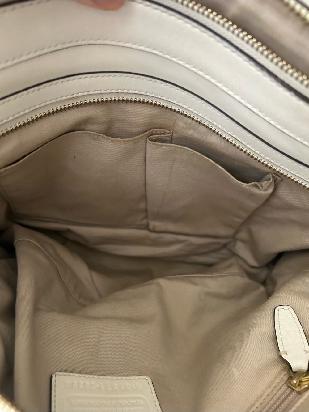 Coach Cream Leather Satchel with Tassels and Gold Hardware - Picture 9 of 16